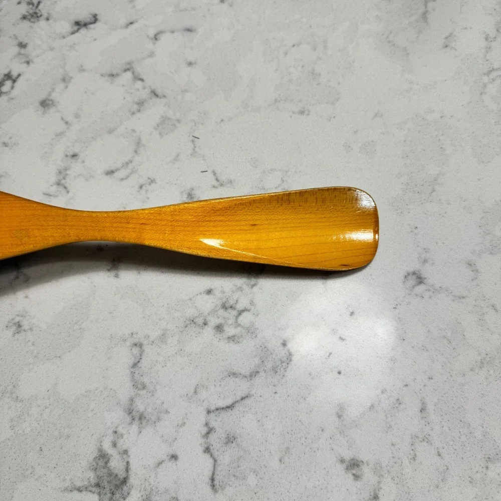 Vintage Wooden Clothing Brush and Shoe Horn Natural Bristle‎ Excellent Condition